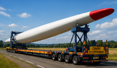 Extendable trailer transporting long oversized cargo and industrial structures