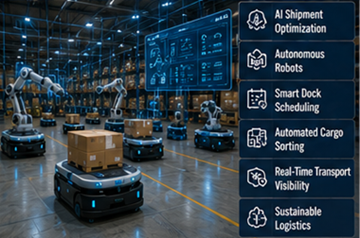 Future automated cross-docking facility using robotics AI and smart logistics technology